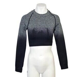 Gymshark Womens Adapt Ombre Long Sleeve Scrunch Back Crop Top Size S